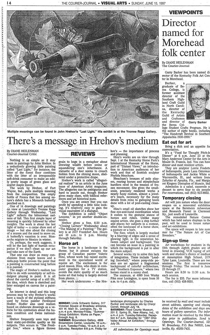 John Hrehov review in Louisville Courier-Journal.